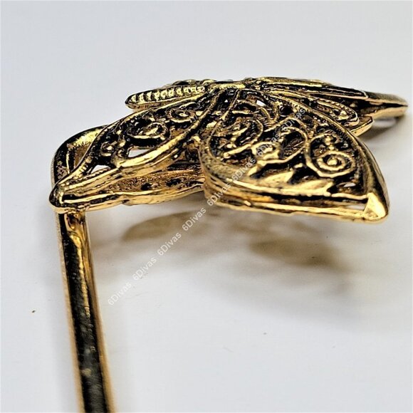 Antique Gold Plated Butterfly Handbag Holder or Handbag Table Hook - Picture 4 of 16